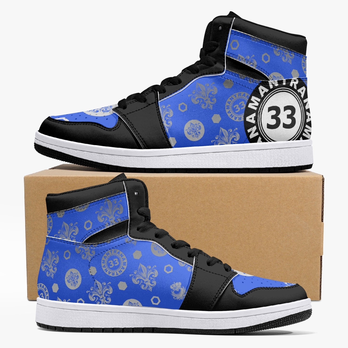 High-Top Leather Sneakers - Awakening Royal Blue