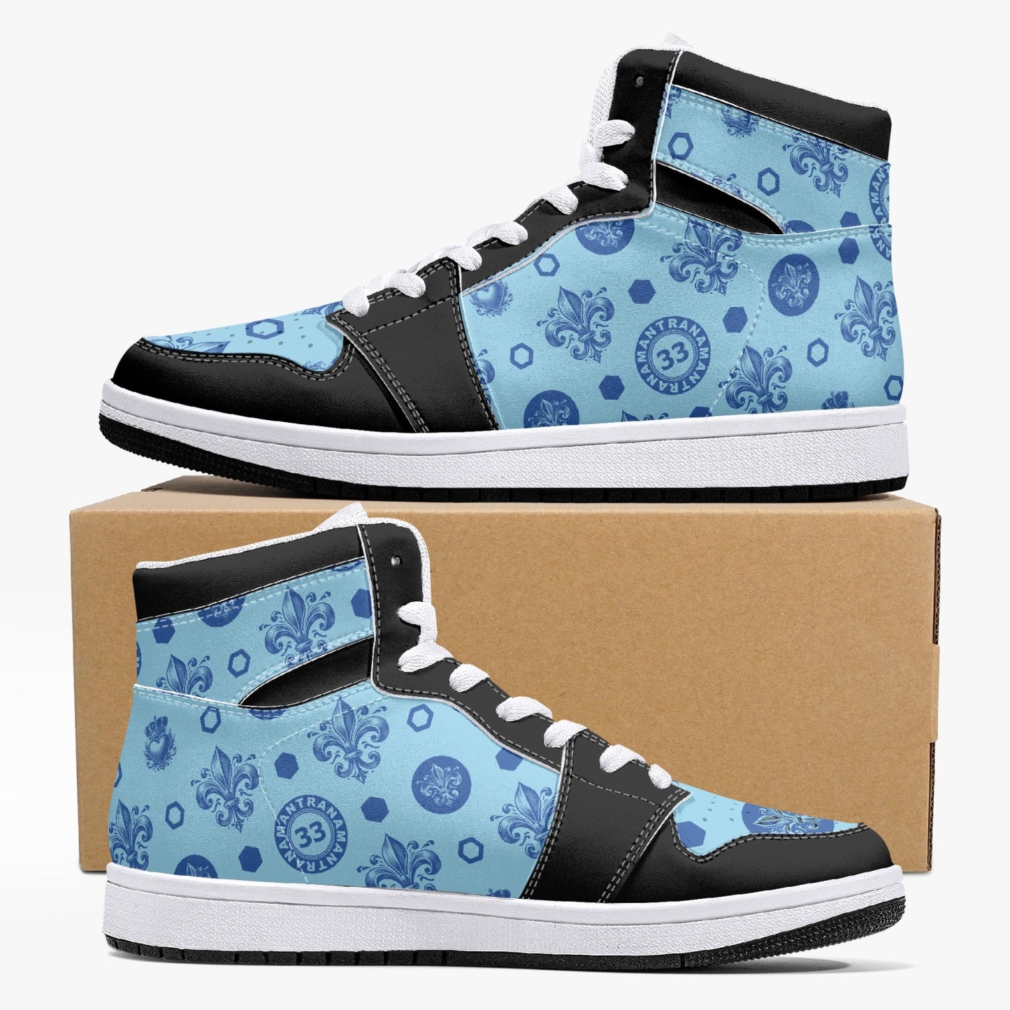 High-Top Leather Sneakers - Awakening Blue