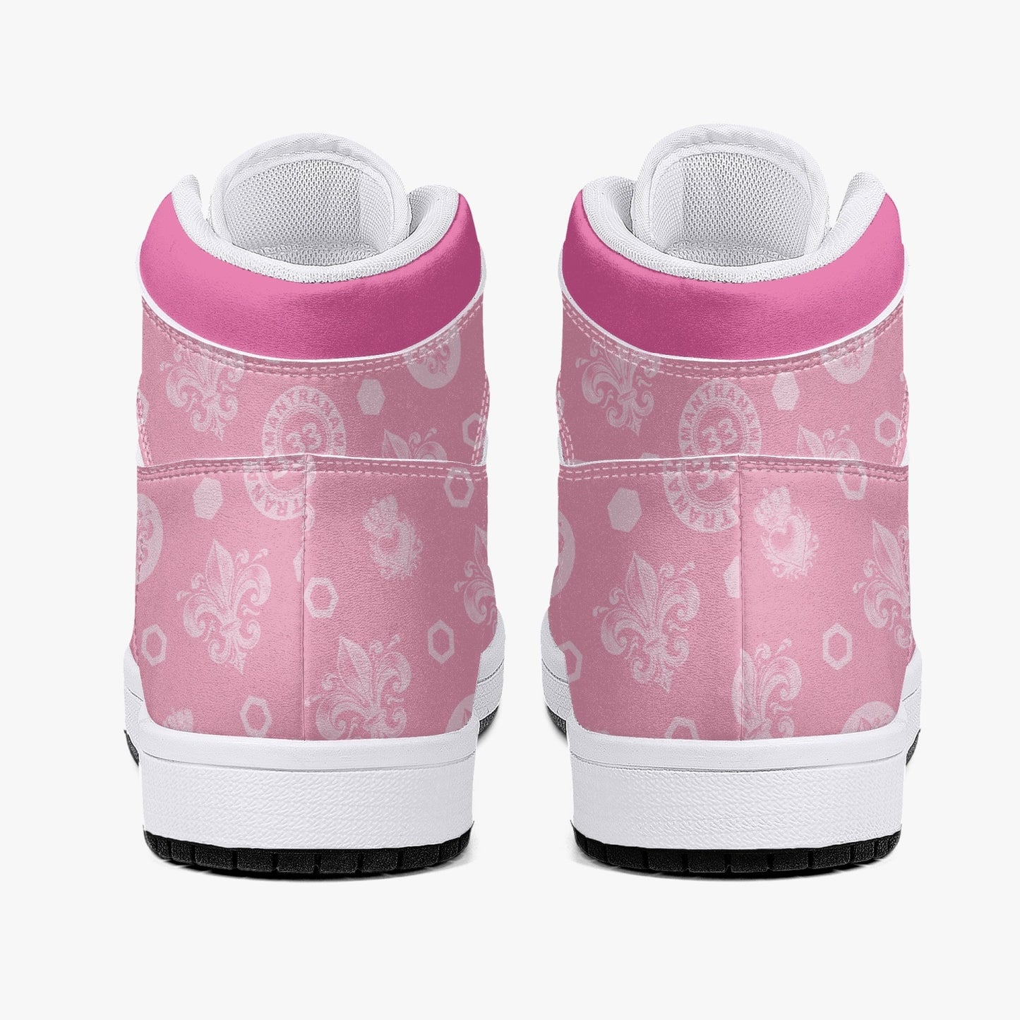 High-Top Leather Sneakers - Awakening Rose&Pink