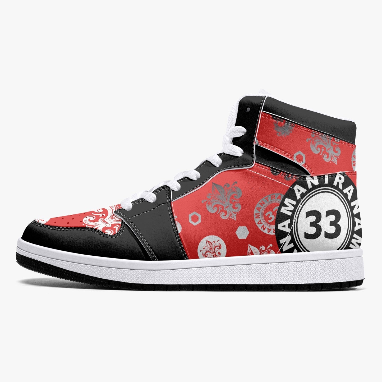 High-Top Leather Sneakers - Awakening Red