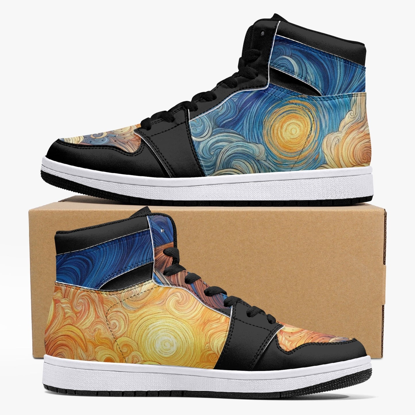 High-Top Leather Sneakers - Sweet Sunset