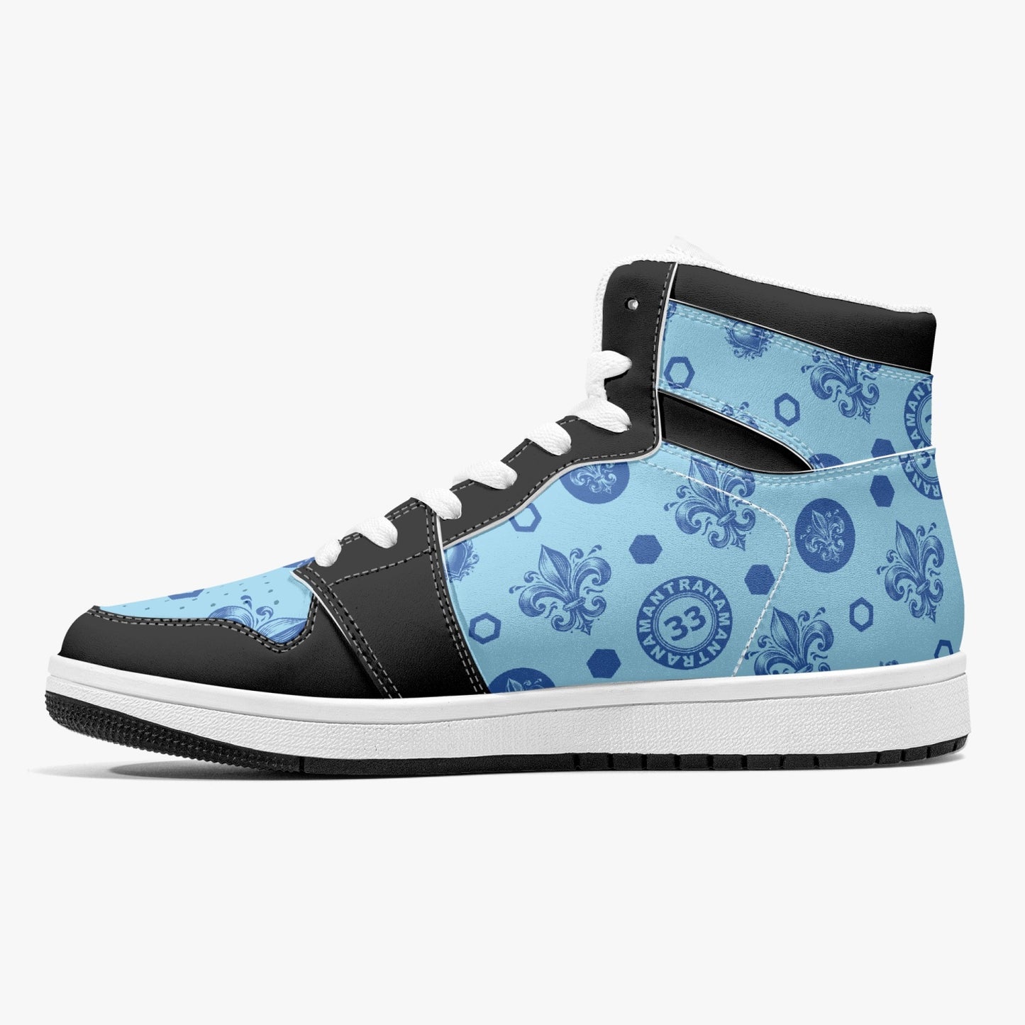 High-Top Leather Sneakers - Awakening Blue