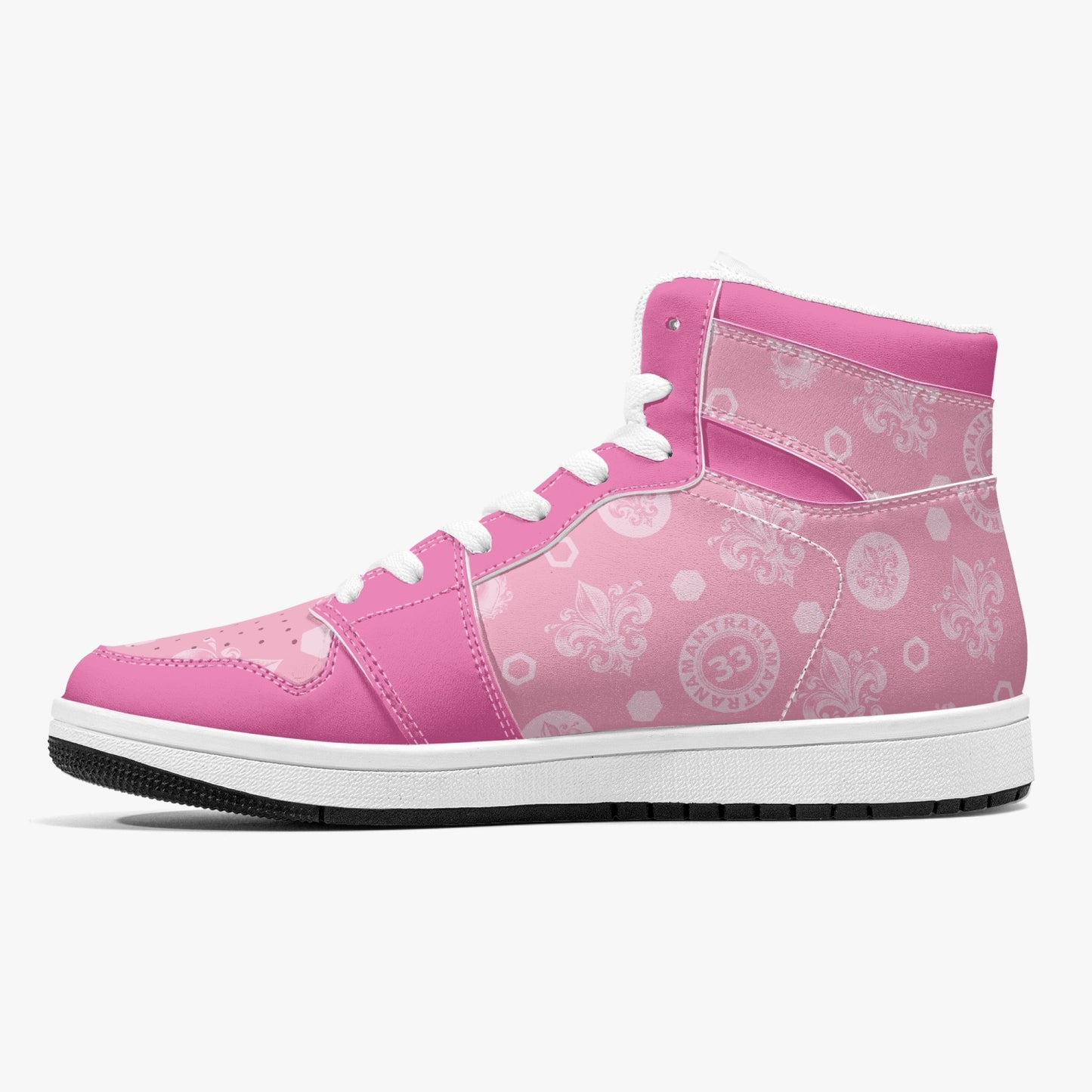 High-Top Leather Sneakers - Awakening Rose&Pink