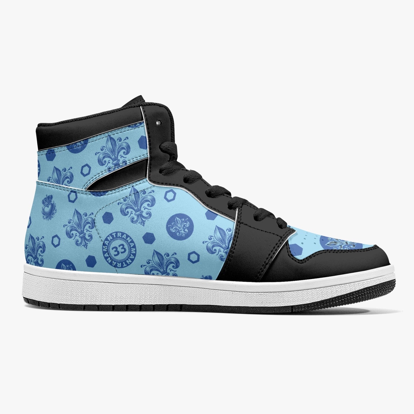 High-Top Leather Sneakers - Awakening Blue