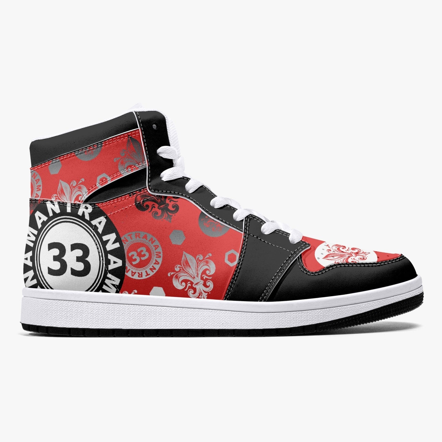 High-Top Leather Sneakers - Awakening Red