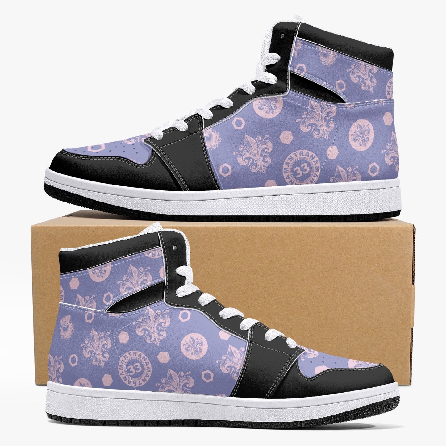 High-Top Leather Sneakers - Awakening Purple