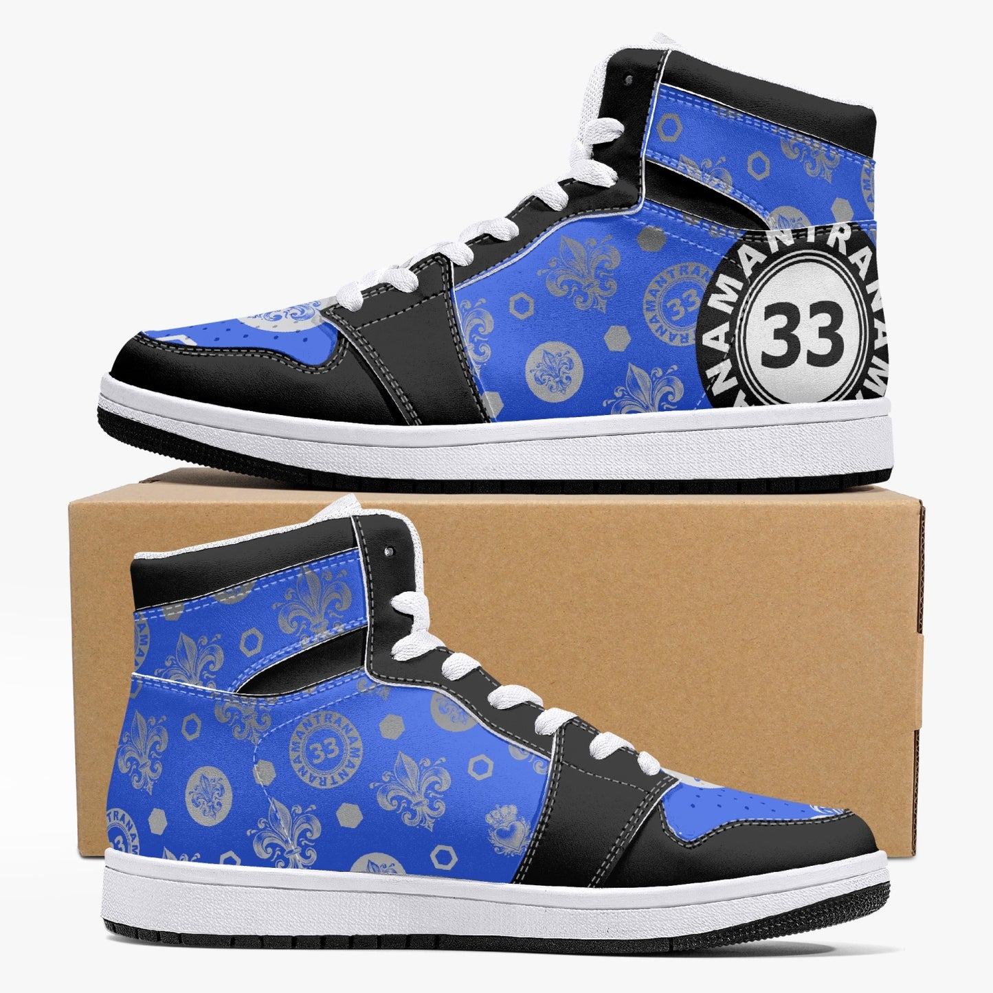 High-Top Leather Sneakers - Awakening Royal Blue